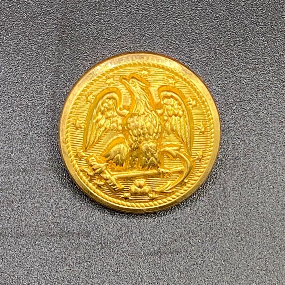 Navy Gold Tone Eagle with Anchor Waterbury Button Conn. Replacement Button (a5)